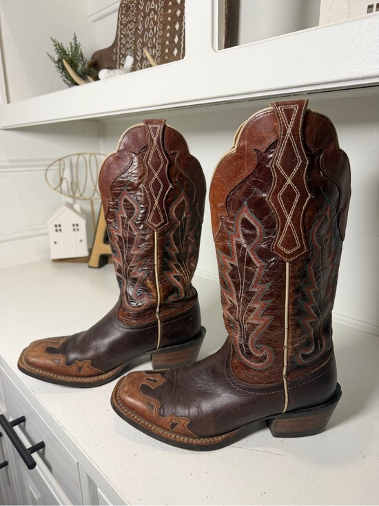 Ariat Shoes - Ariat Women's 6.5B Brown Leather Cowboy Boots Western Cowgirl Square Toe Riding